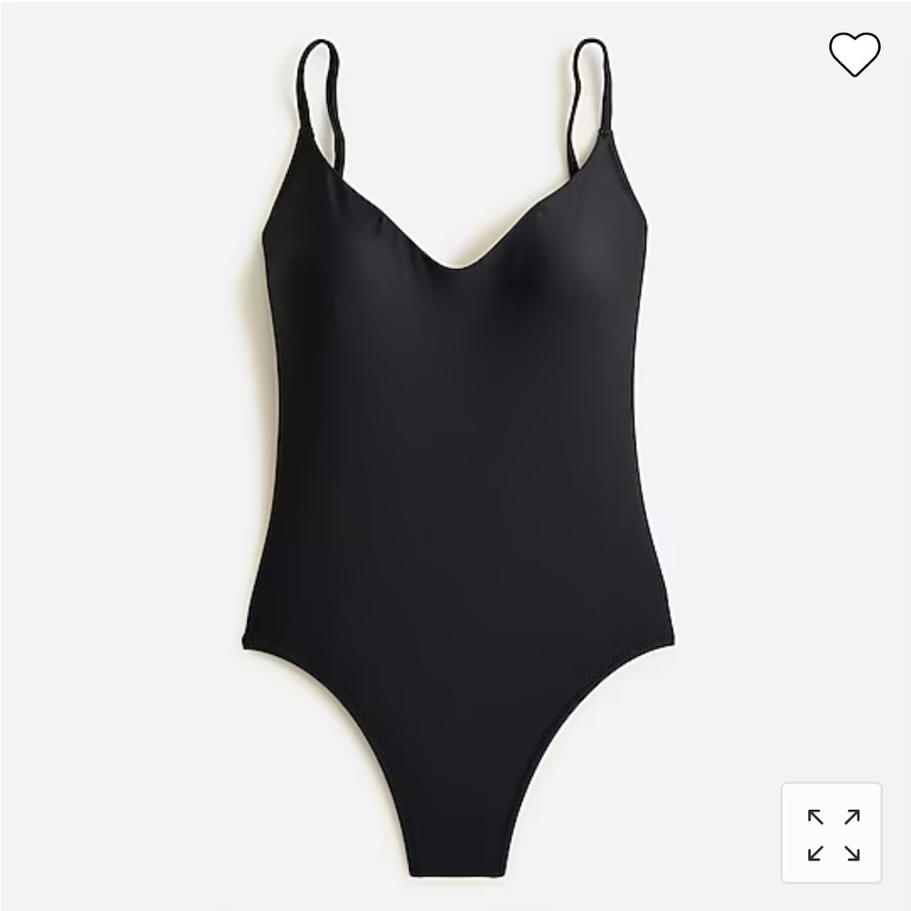 NWT J. Crew Scoopneck One Piece Bathing Suit, Black, Size 24 (Plus)